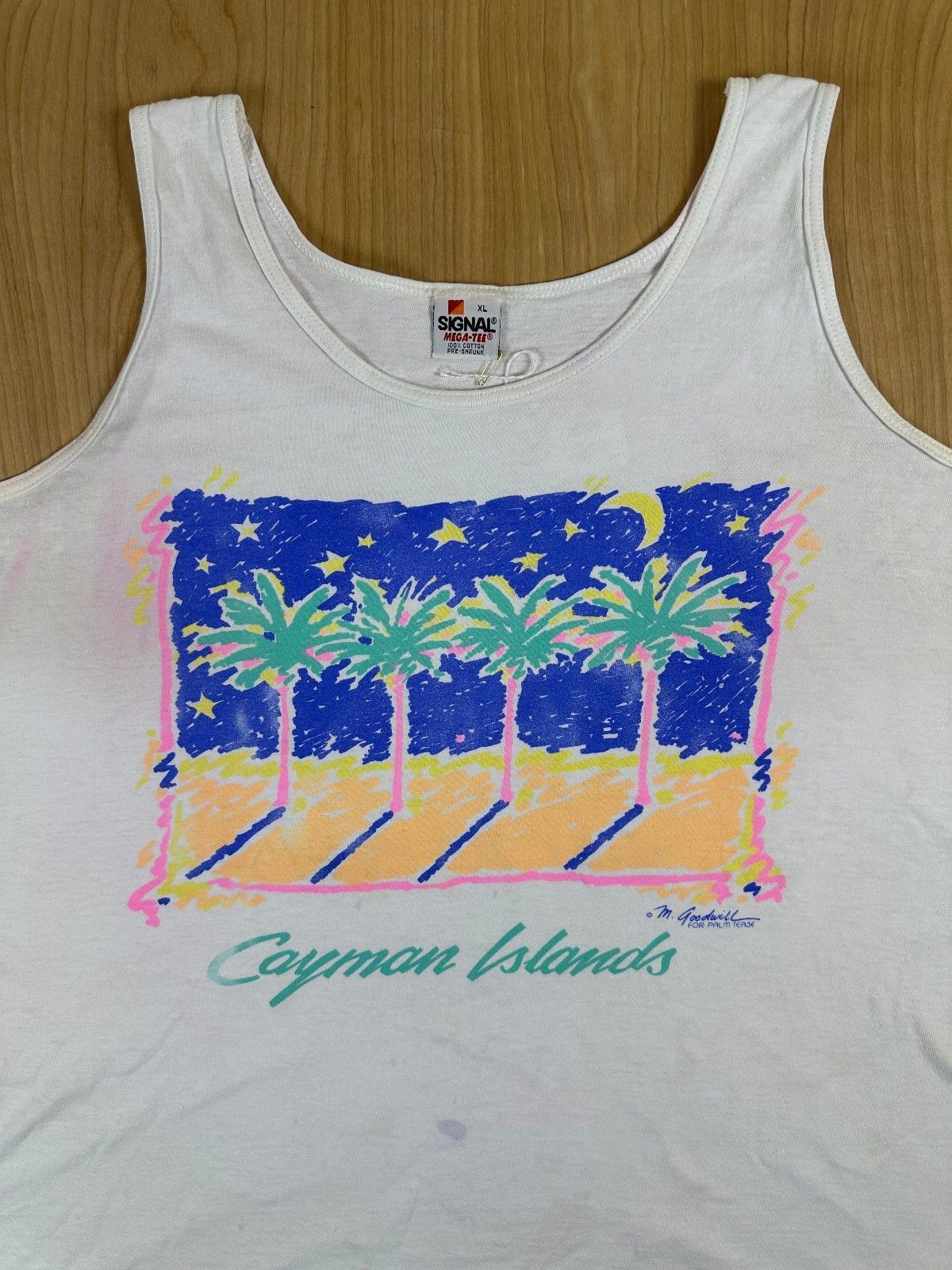 Vintage 80s Cayman Islands tank top Single Stitch xlarge made in usa 100% cotton