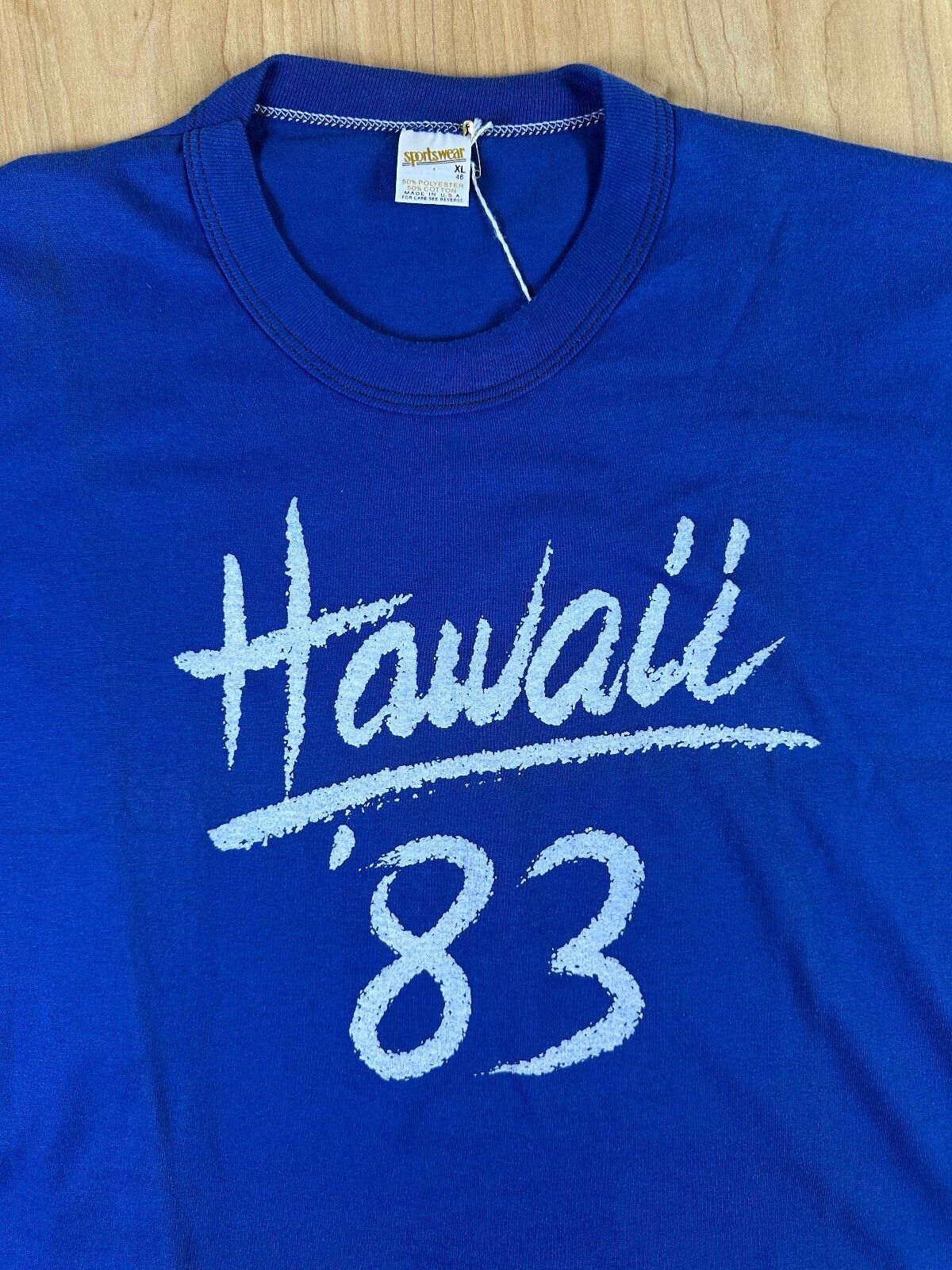 Vintage 80s Hawaii '83 crop top Single Stitch xlarge boxy loose summer made usa