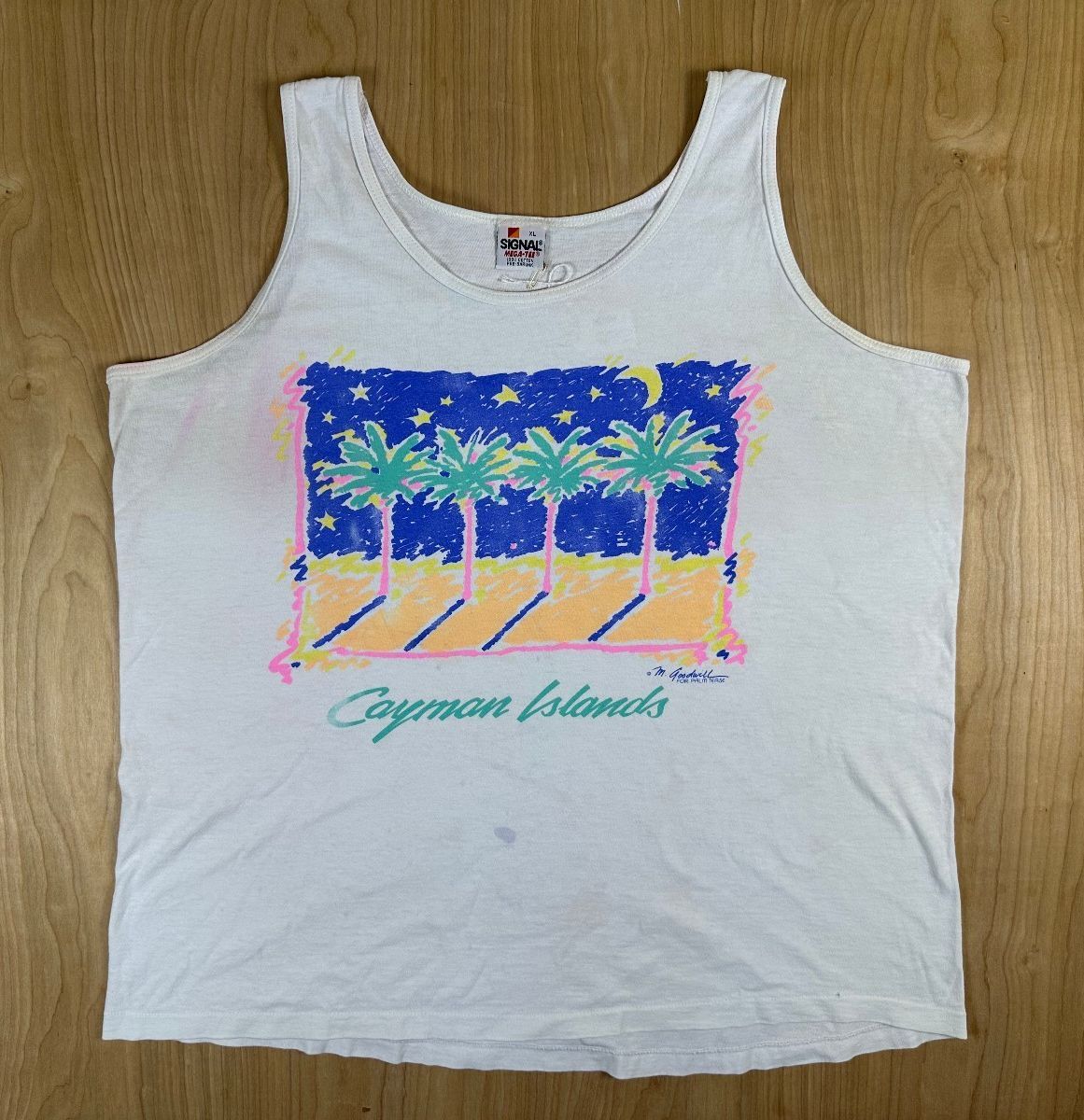 Vintage 80s Cayman Islands tank top Single Stitch xlarge made in usa 100% cotton