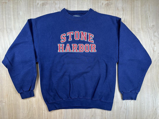 Vintage 90s Stone Harbor sweatshirt Oarsman 913 large made in usa embroidered
