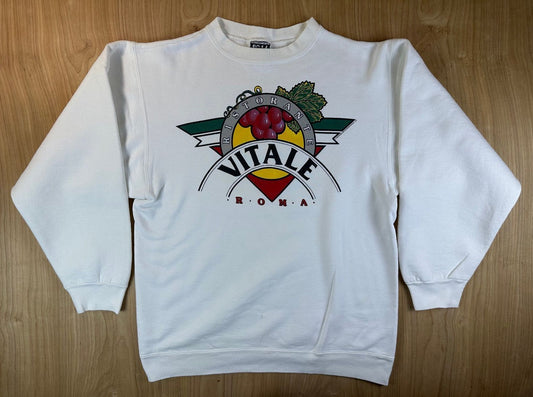Vintage 90s Badger Sportwear Heavyweight Sweatshirt Vitale Ristorante Roma italy