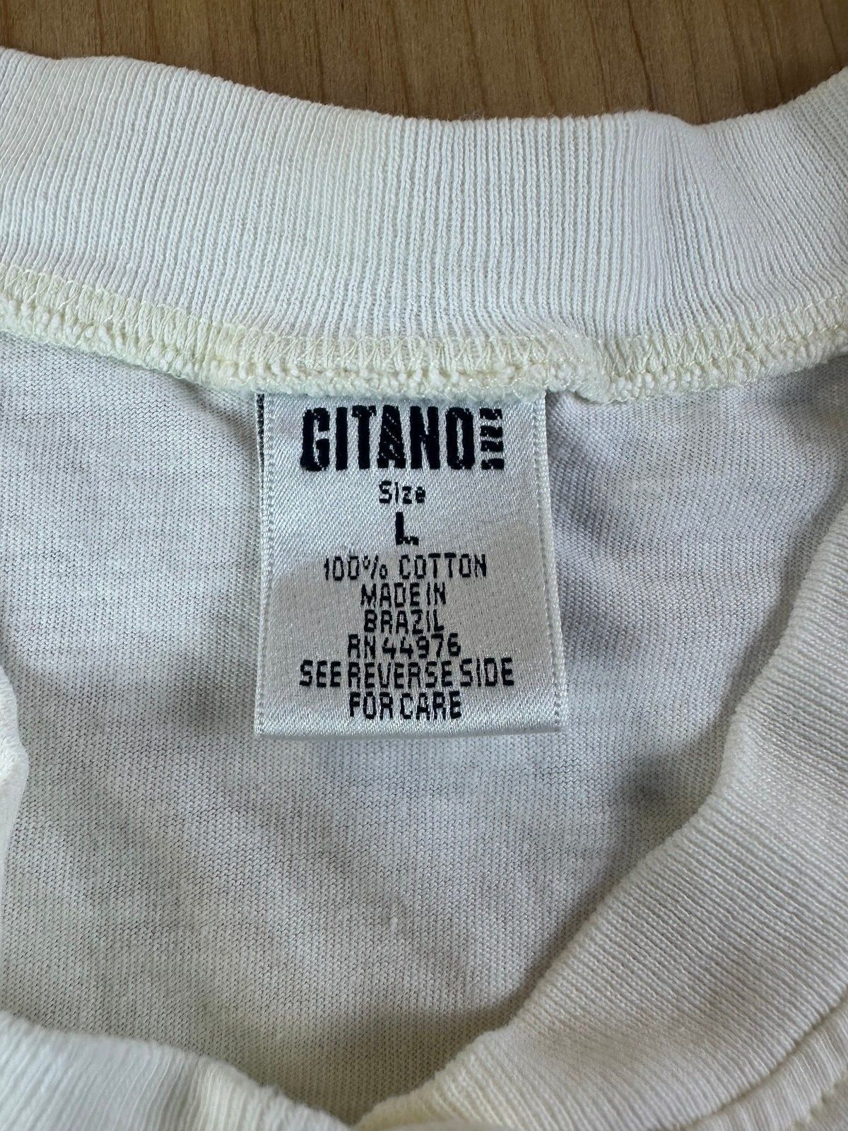 Vintage 80s Gitano Cropped top 100% cotton ribbed collar boxy oversized large