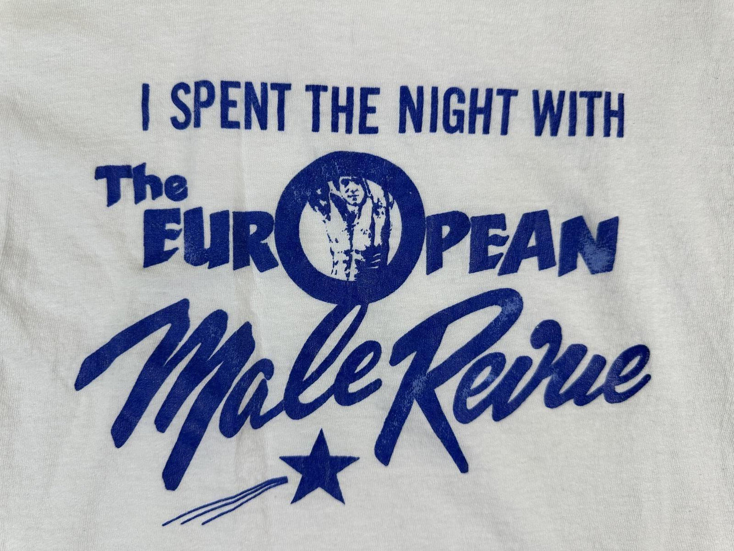 Vintage 80s European Male Revue tshirt Single Stitch Fruit of the Loom cotton