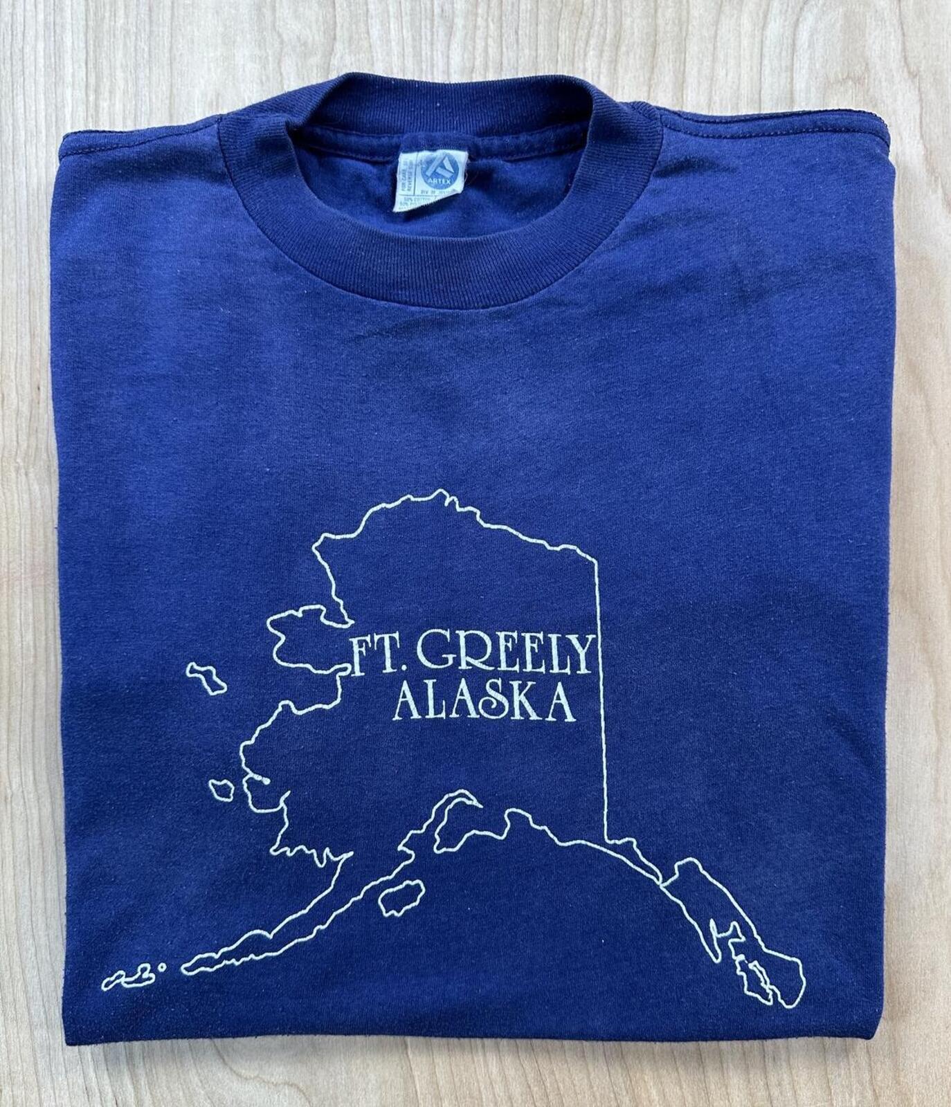 Vintage 80s Artex Ft. Greely Alaska Single Stitch t shirt Large cotton blend usa