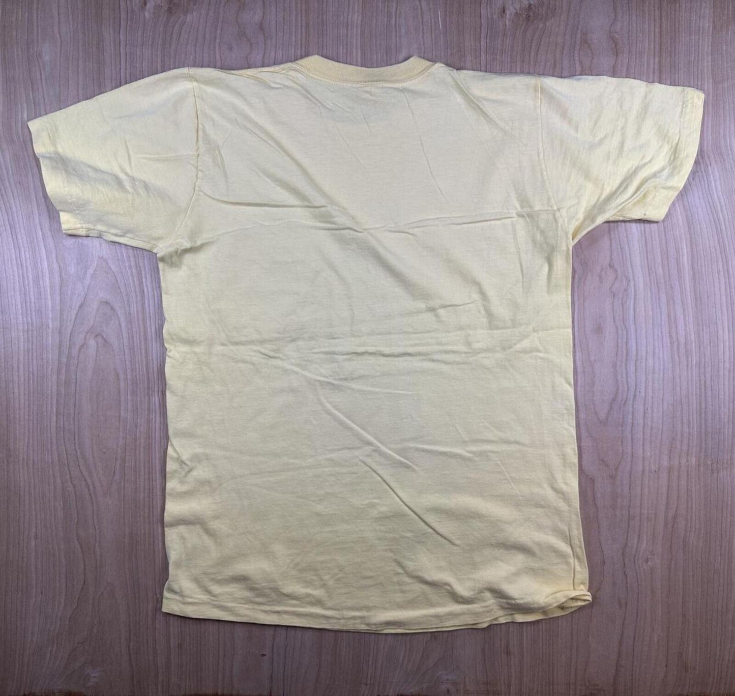 Vintage 70s Jcpenney Towncraft Single Stitch pocket tshirt large yellow cotton