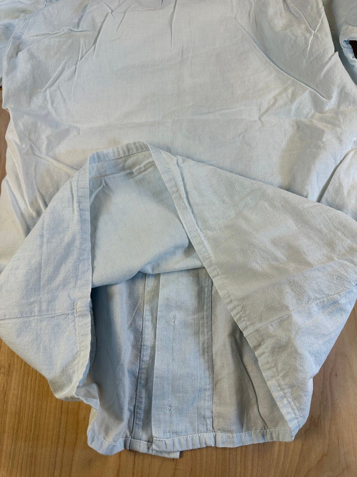 Vintage 90s Ralph Lauren 3/4 sleeve chambray button up shirt 100% cotton light