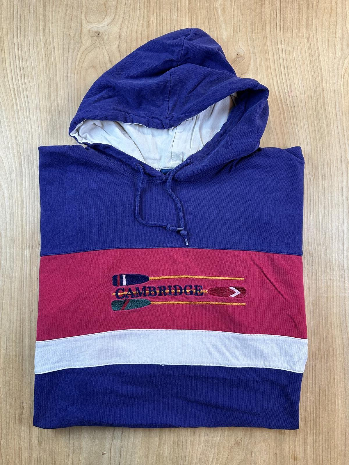 Vintage 90s Cambridge Classics Hoodie sweatshirt large 100% cotton sporty rowing