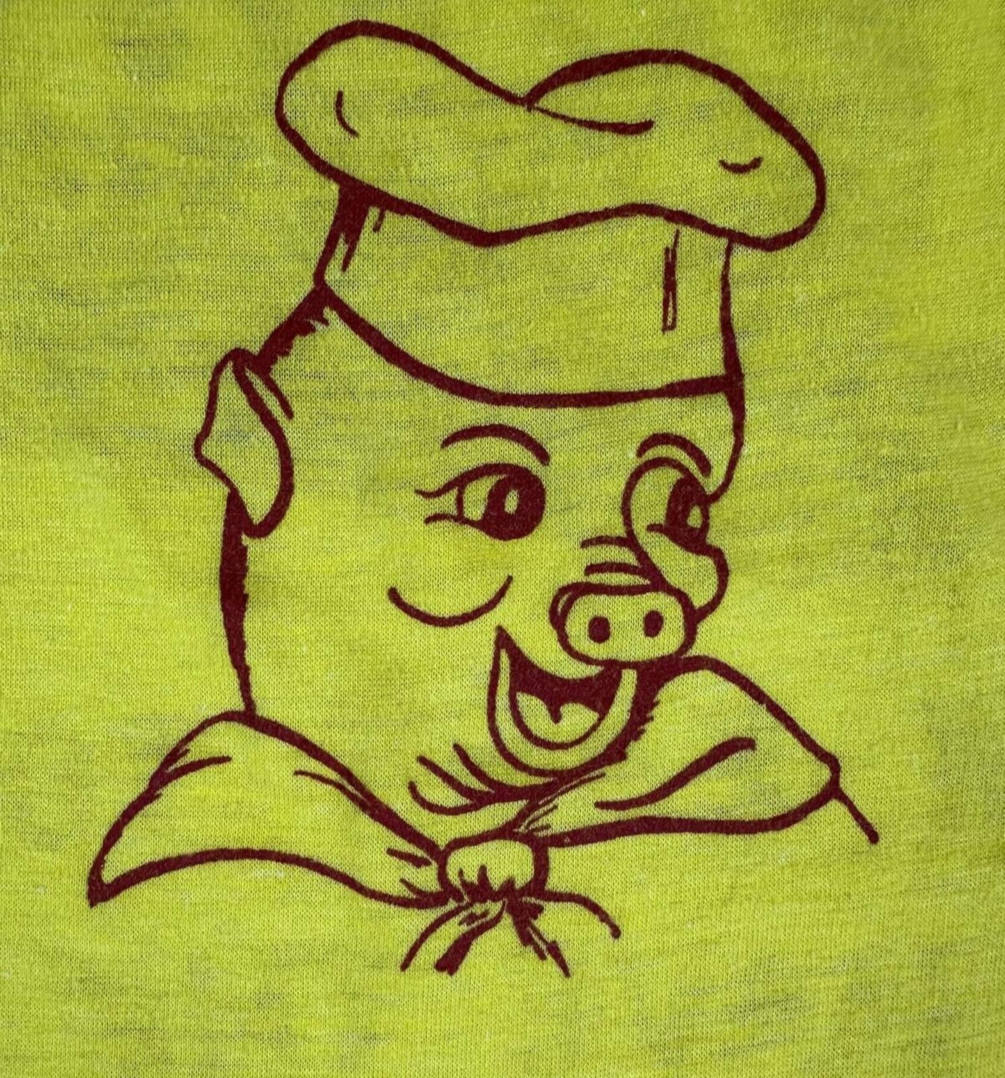 Vintage 80s Ideal Sausage Single Stitch Tshirt cotton blend usa chef pig rare