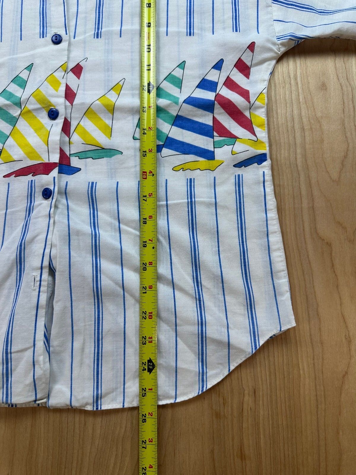 Vintage 80s California Connection button up medium striped boat sailing nautical