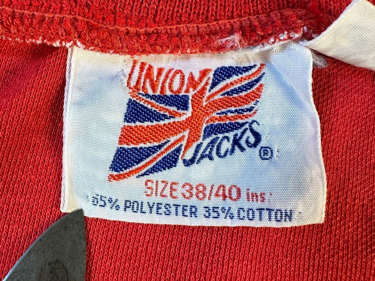 Vintage 80s Union Jacks Soccer jersey retro athletic ringer vneck striped