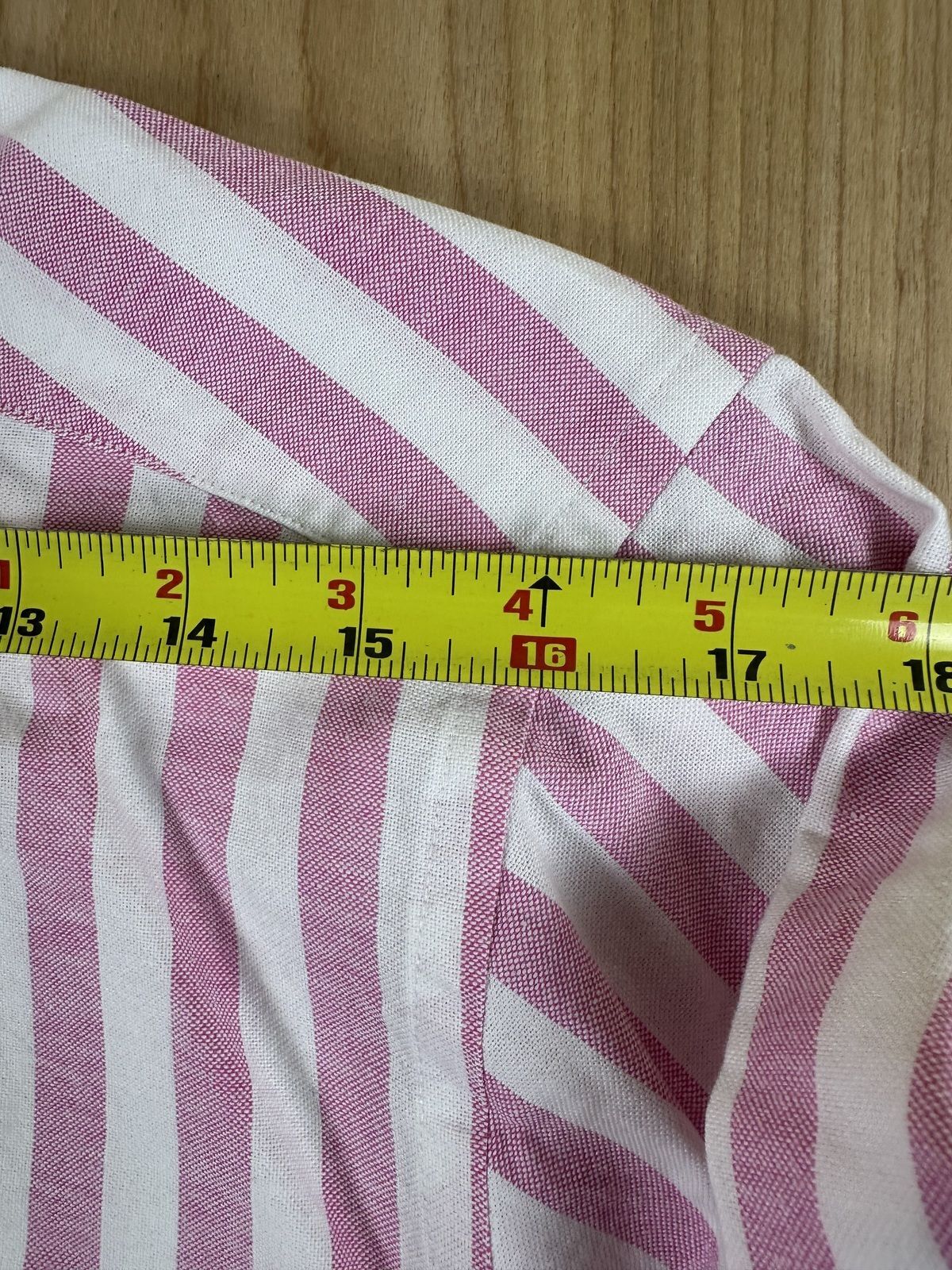 Vintage 90s Chaps Ralph Lauren Striped button up 100% cotton preppy curved hem