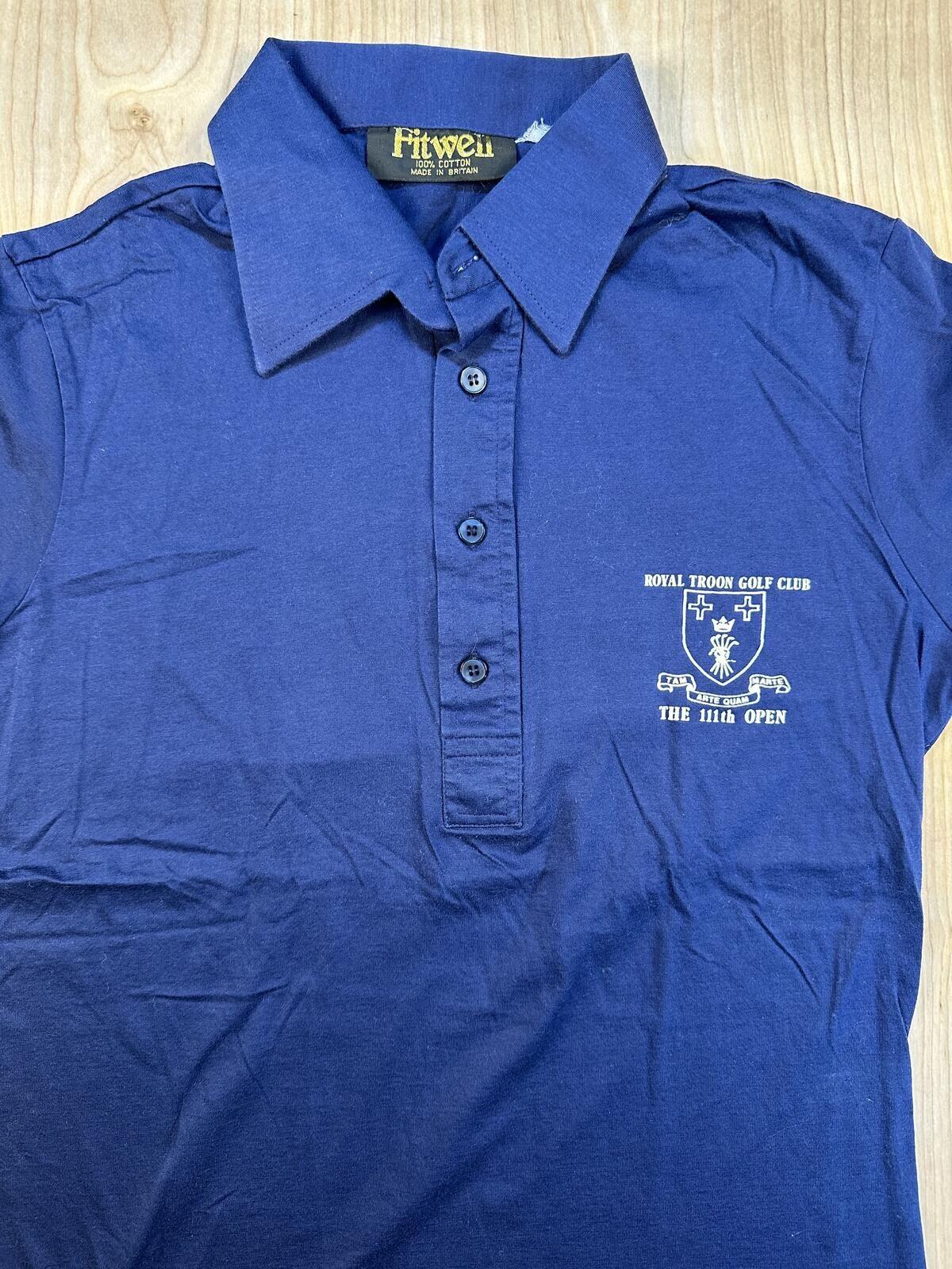 Vintage 80s Royal Troon Golf Club shirt Single Stitch made in Britain cotton
