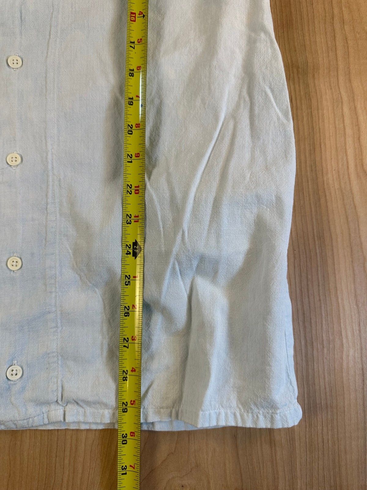 Vintage 90s Ralph Lauren 3/4 sleeve chambray button up shirt 100% cotton light