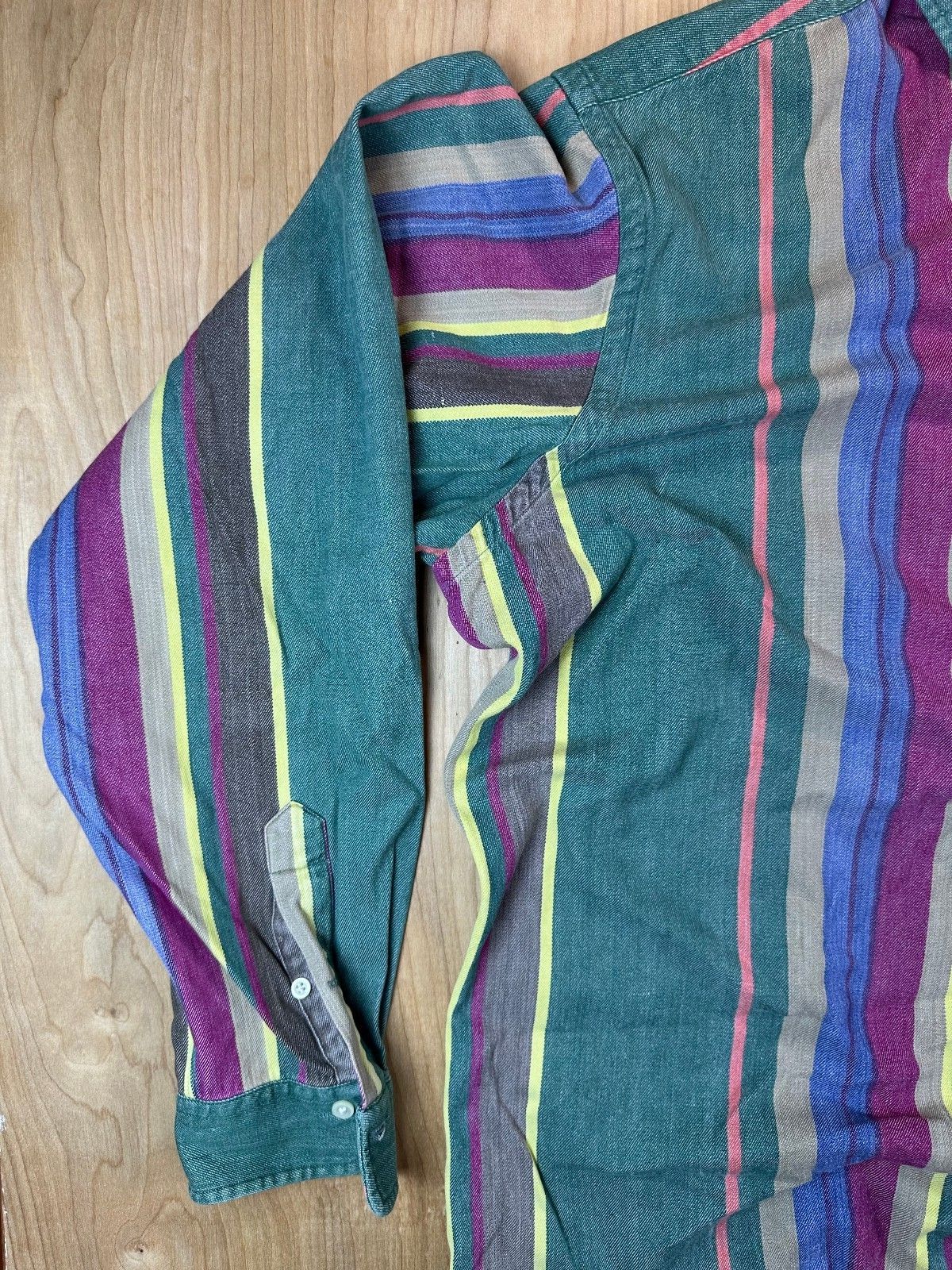 Vintage 90s Ralph Lauren button up shirt xlarge multistripe 100% cotton preppy