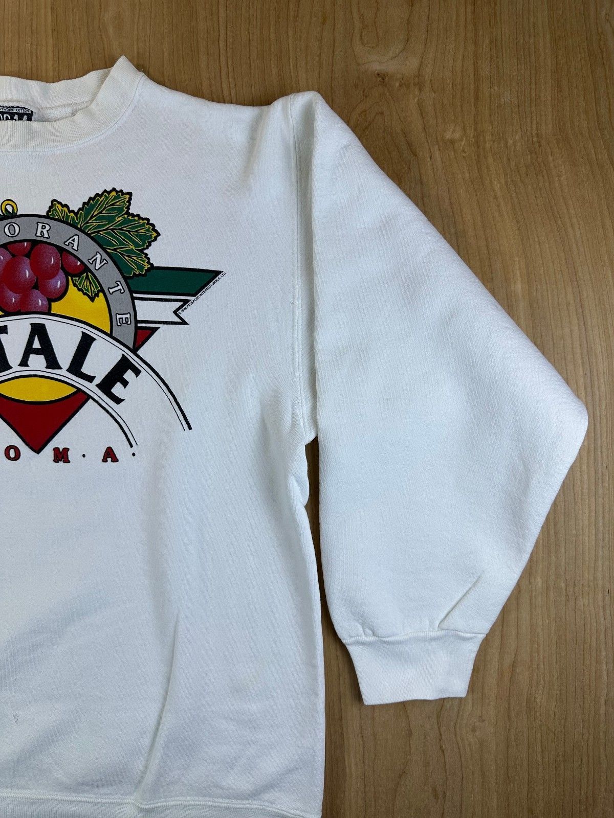 Vintage 90s Badger Sportwear Heavyweight Sweatshirt Vitale Ristorante Roma italy