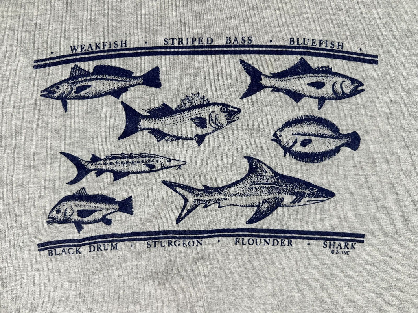 Vintage 80s Fishing Sweatshirt Jerzees xlarge made in usa fish beach shore cozy