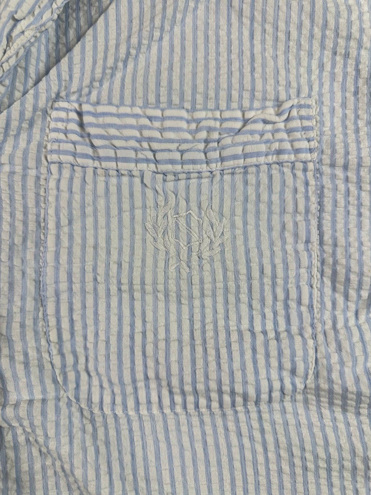 Vintage 80s Totonko Seersucker button up shirt short sleeve cotton india striped