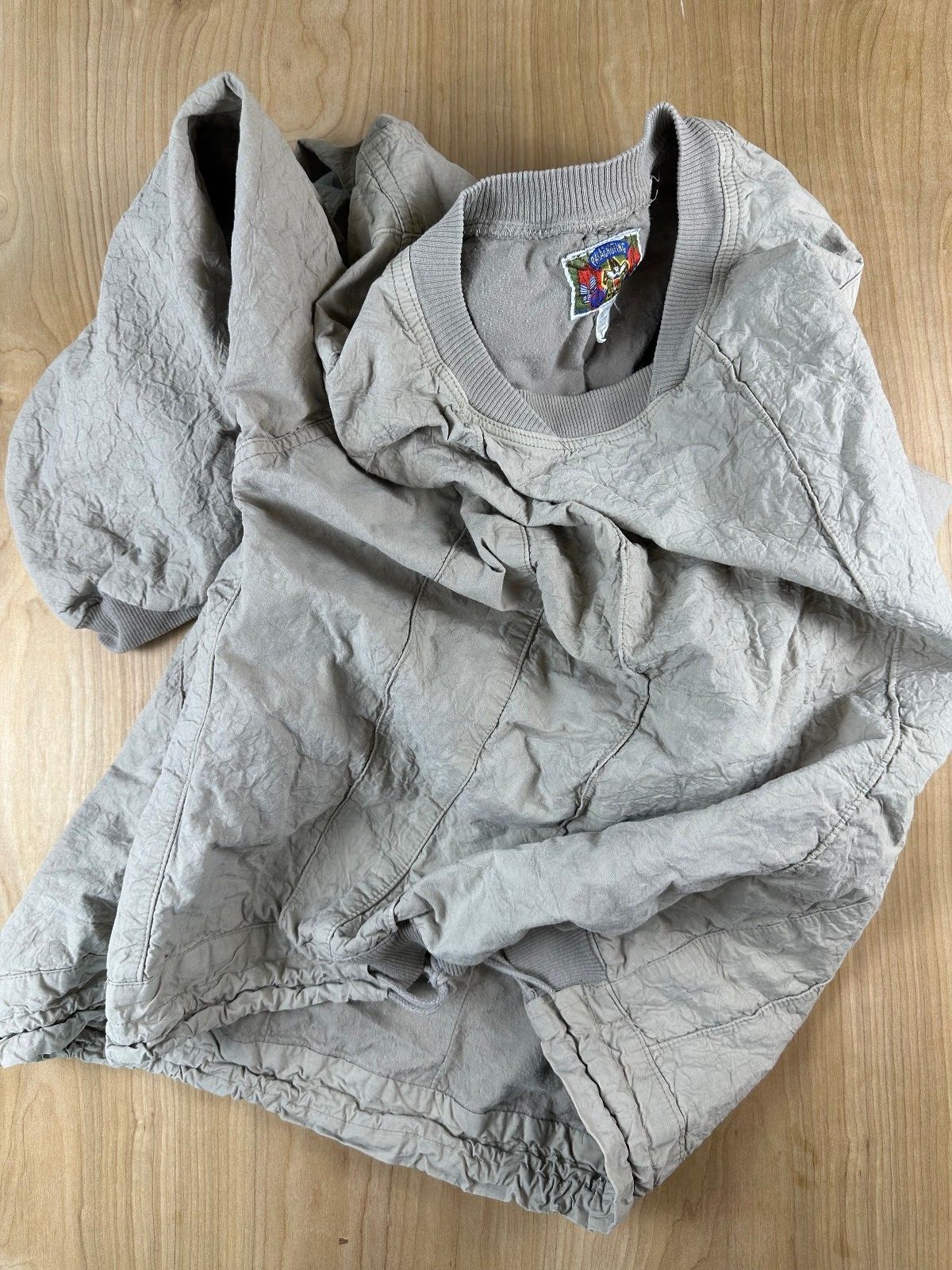 Vintage 80s Parachuting Pullover 100% cotton made in France paneled quilted