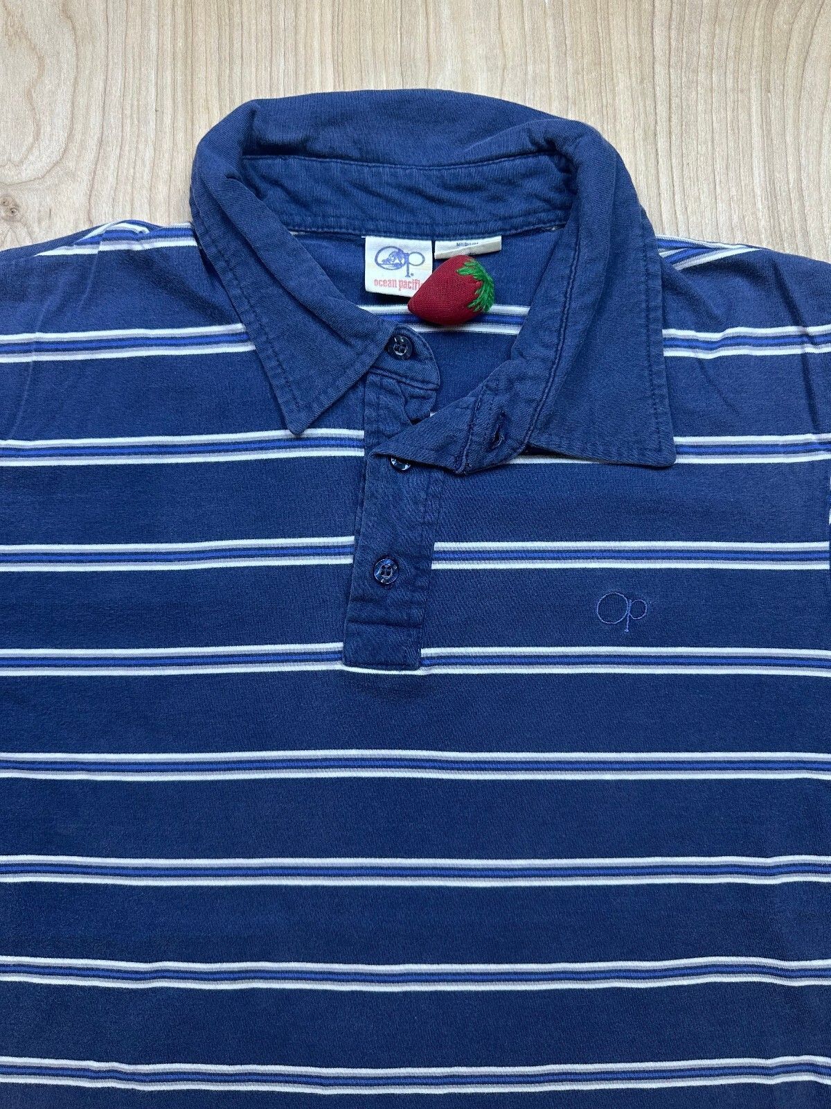 Vintage 80s OP Polo shirt Striped medium 100% cotton preppy