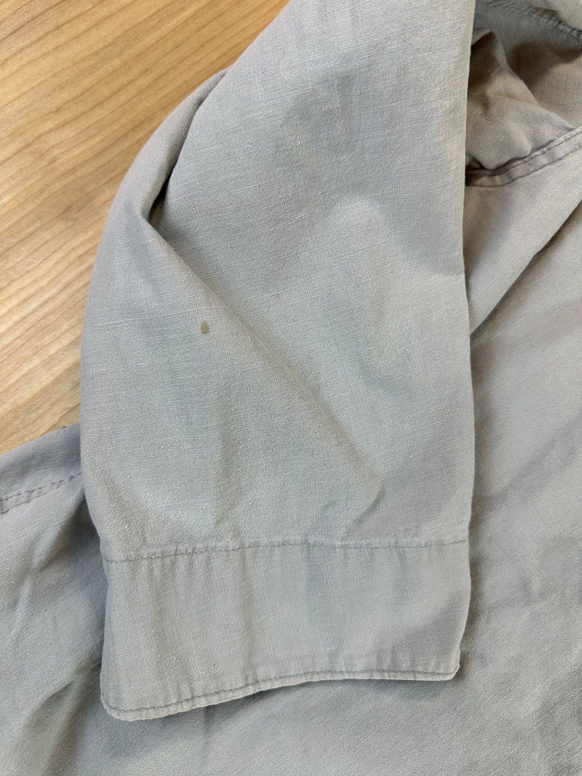 Vintage 70s Chore Jacket large cotton gray workwear shirt jacket barn coat