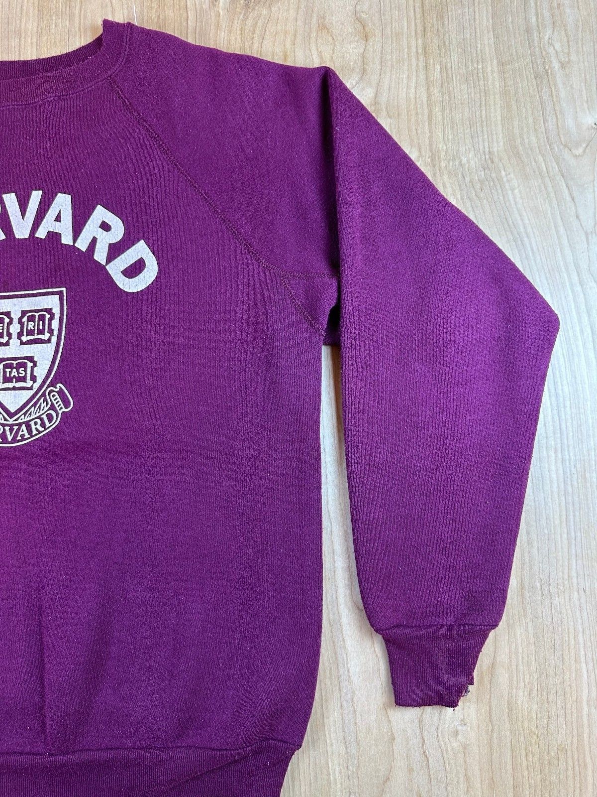 Vintage 80s Harvard Sweatshirt burgundy maroon large soft raglan college
