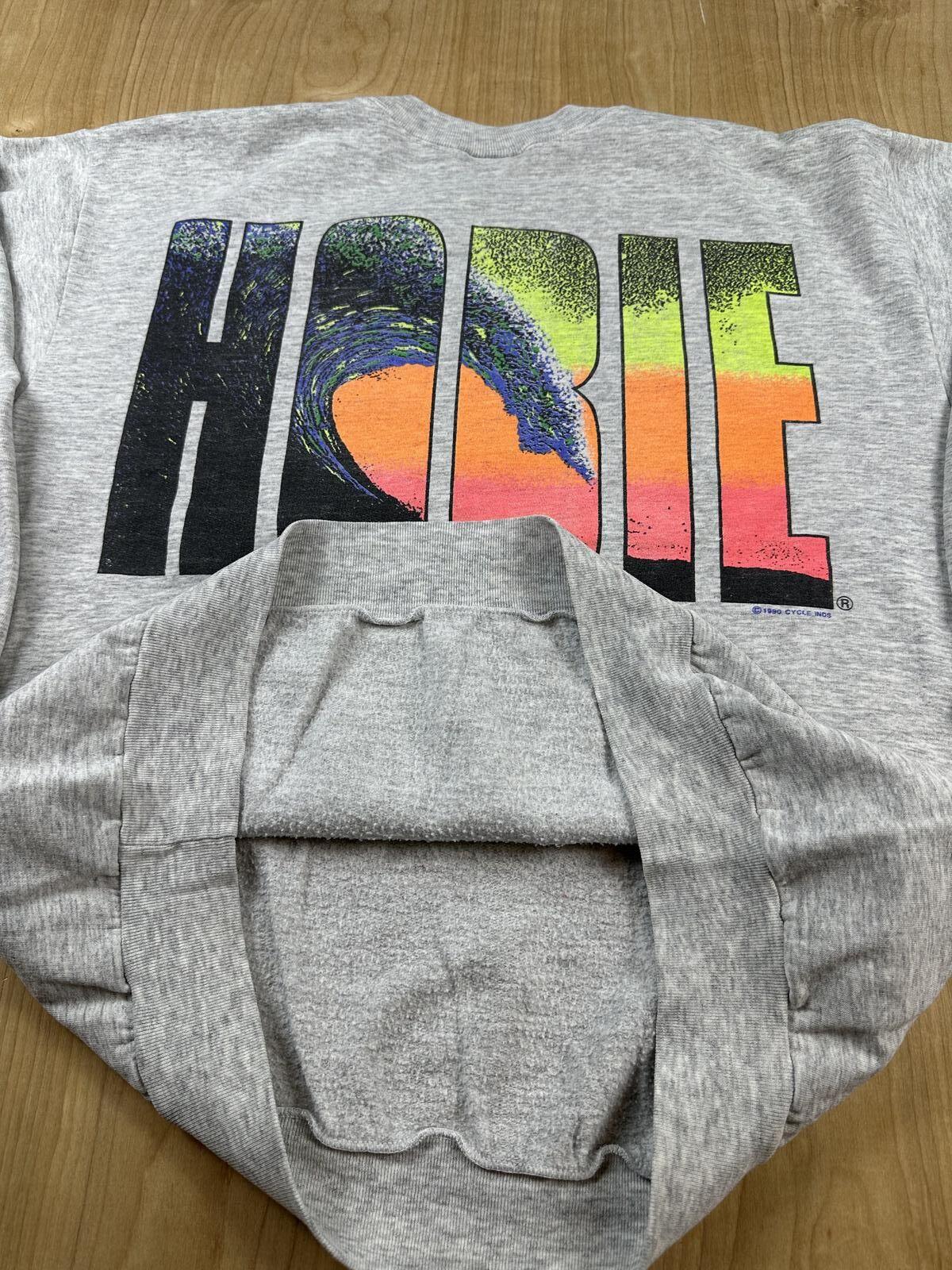 Vintage 90s Hobie Sweatshirt Large heather gray surfer soft faded beach