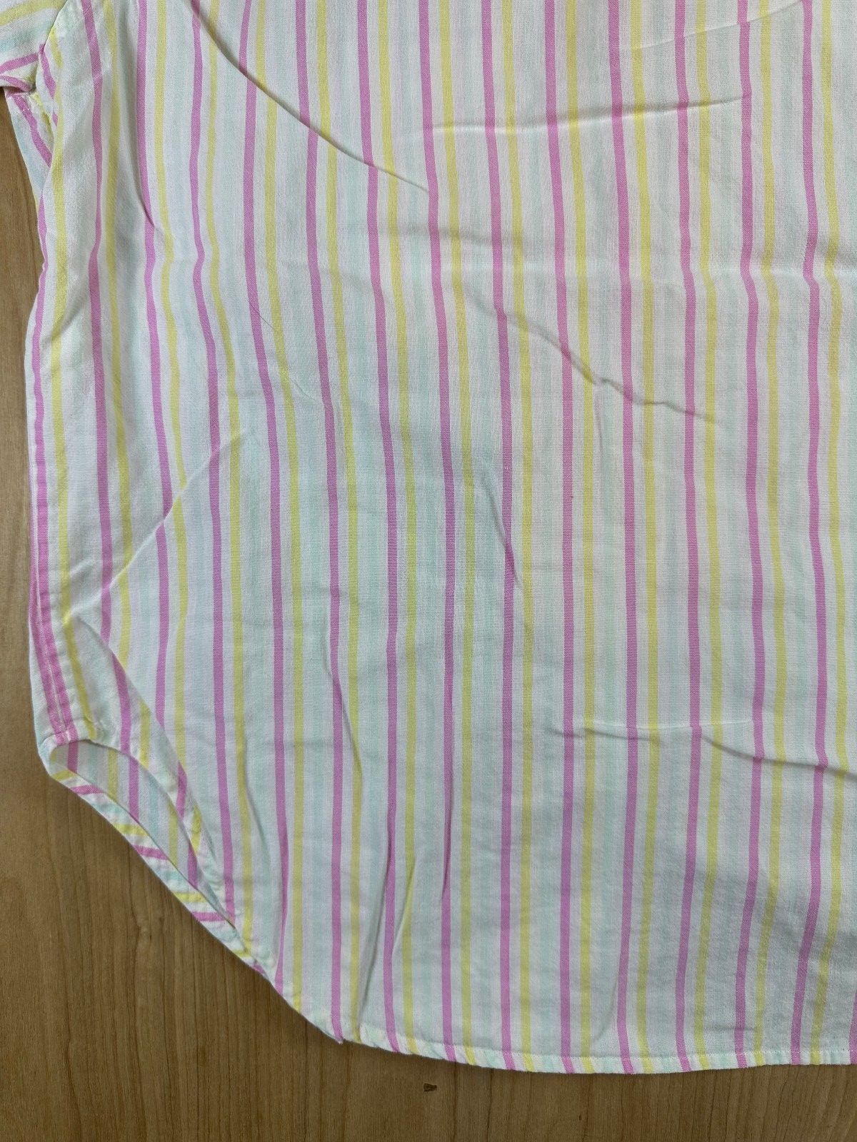 Vintage 80s Harrison Sport Striped Button down shirt large cotton camp collar