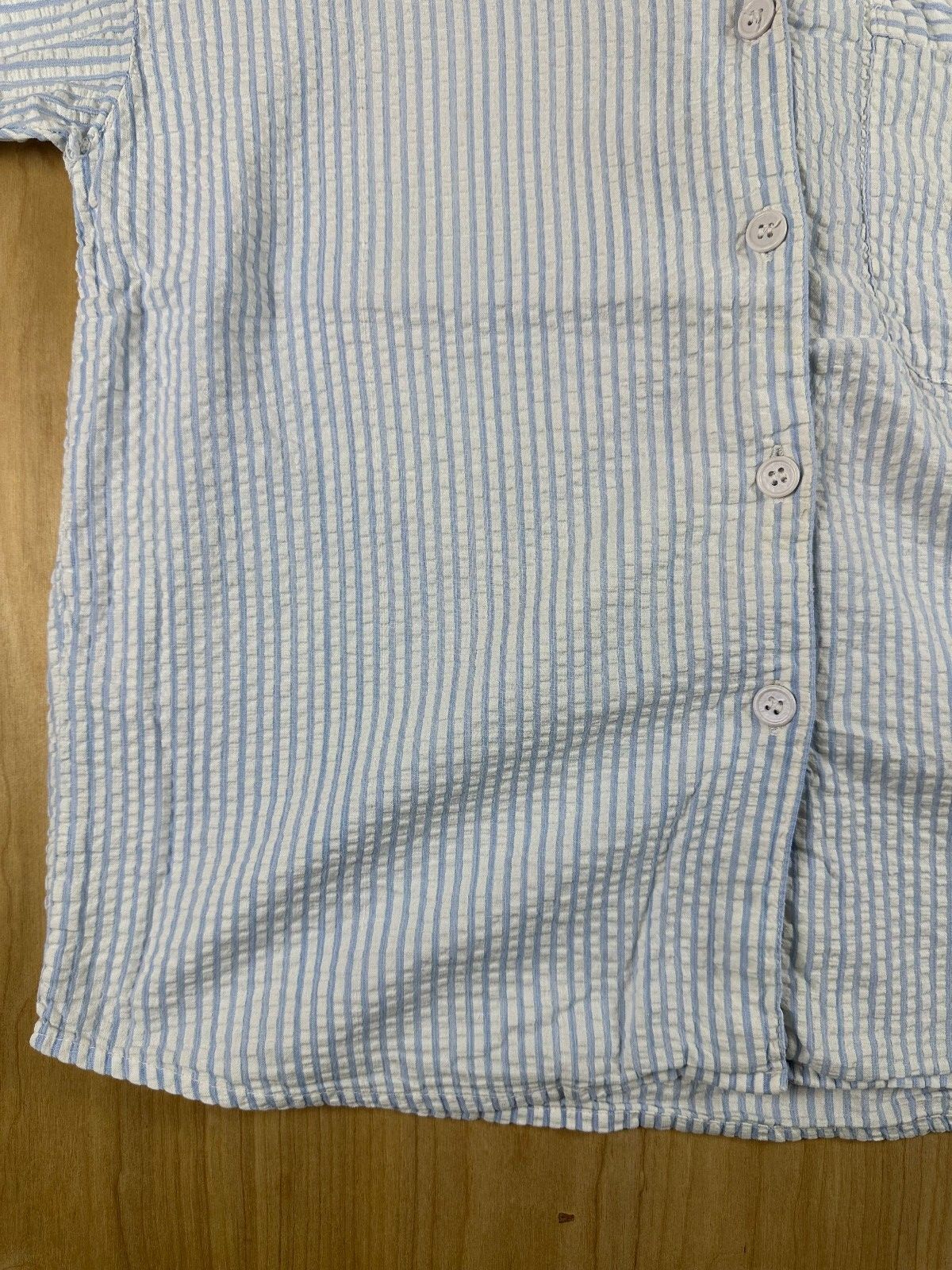 Vintage 80s Totonko Seersucker button up shirt short sleeve cotton india striped