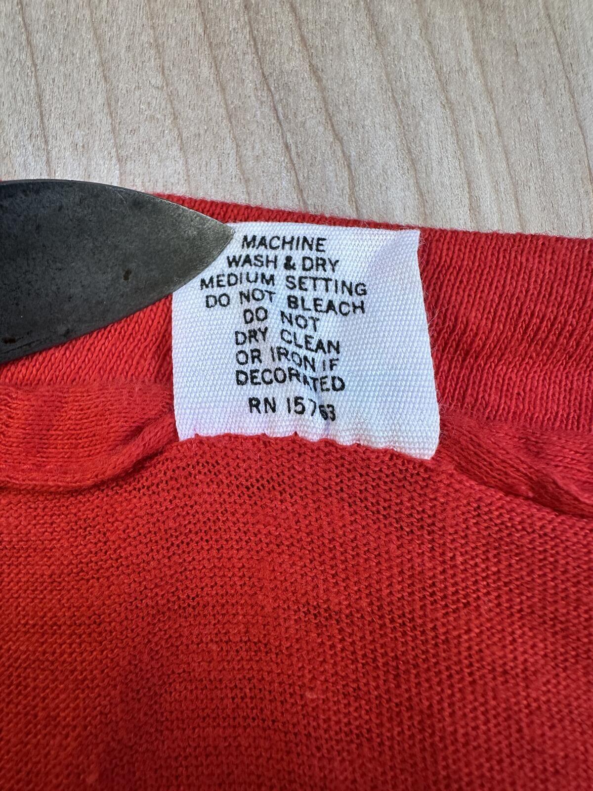 Vintage 70s Hanes Single Stitch tshirt red Medium blank made in usa cotton