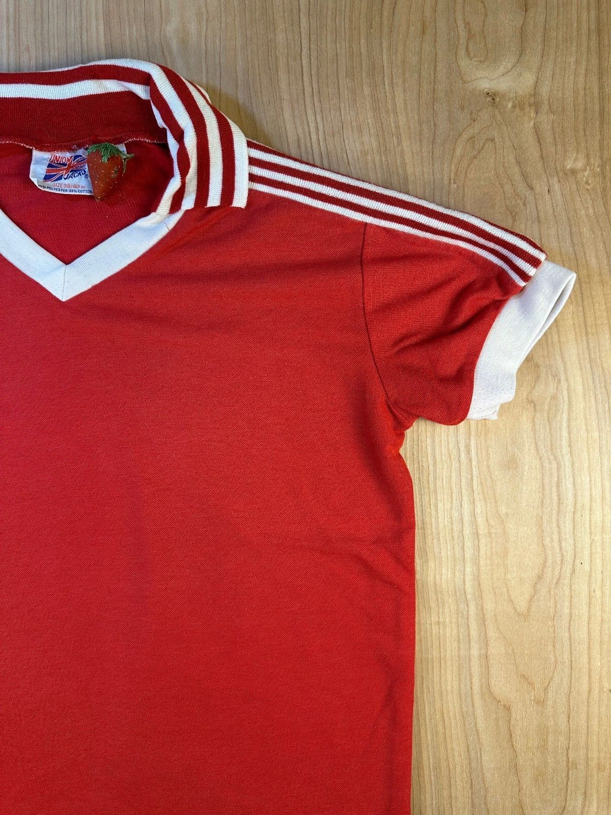 Vintage 80s Union Jacks Soccer jersey retro athletic ringer vneck striped