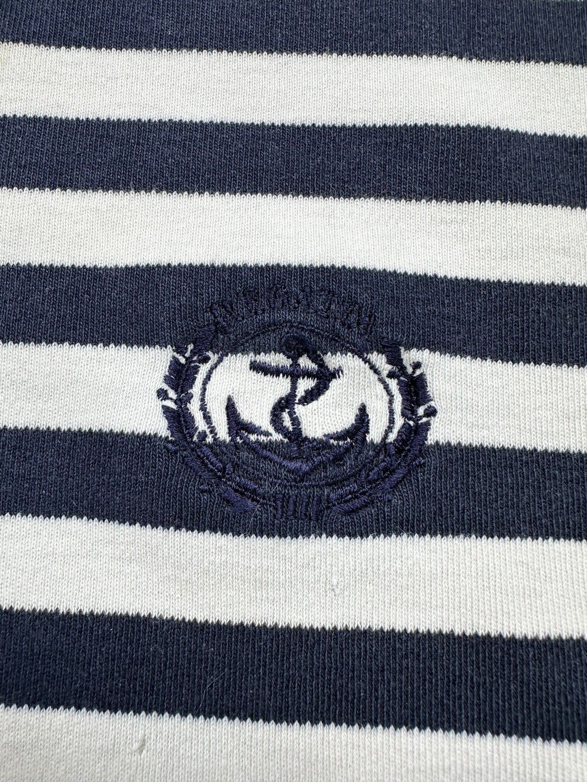 Vintage 80s Regatta Sport Striped knit sweater cotton shredded preppy sailor