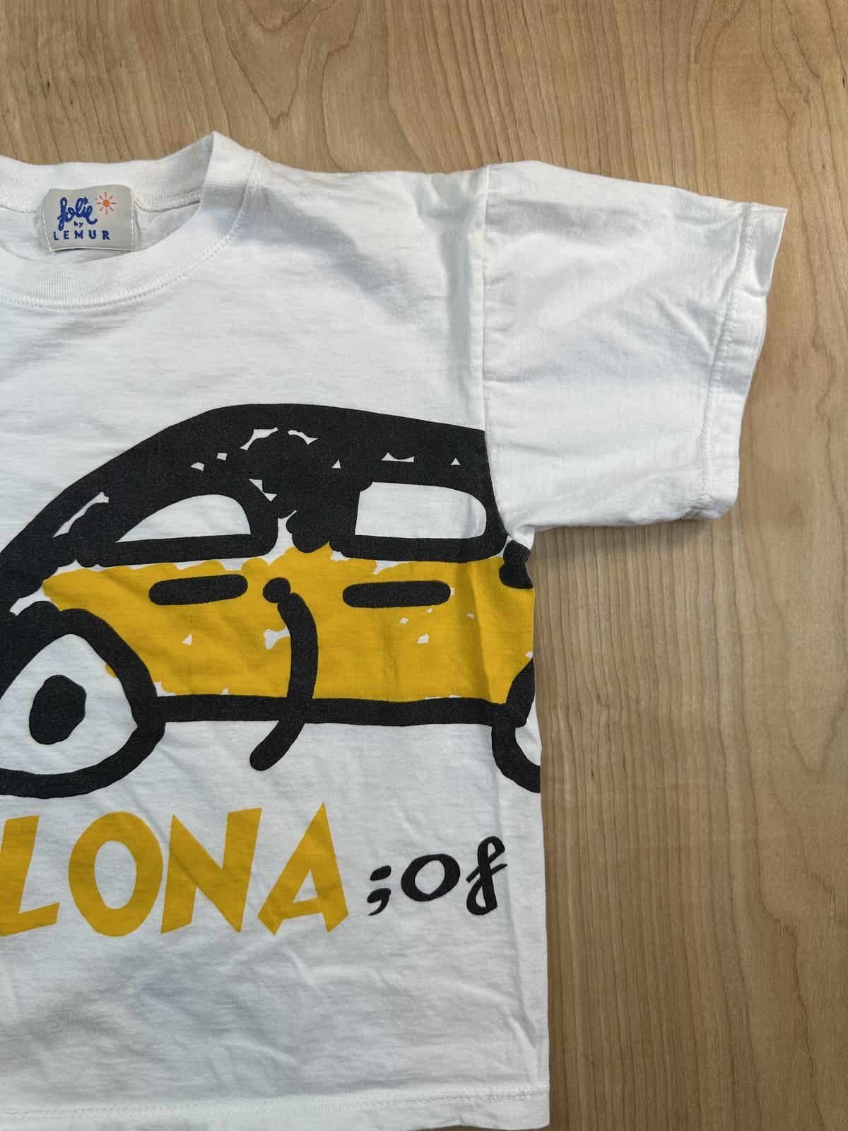 Vintage 90s Barcelona kids tshirt taxi made in spain cotton rare