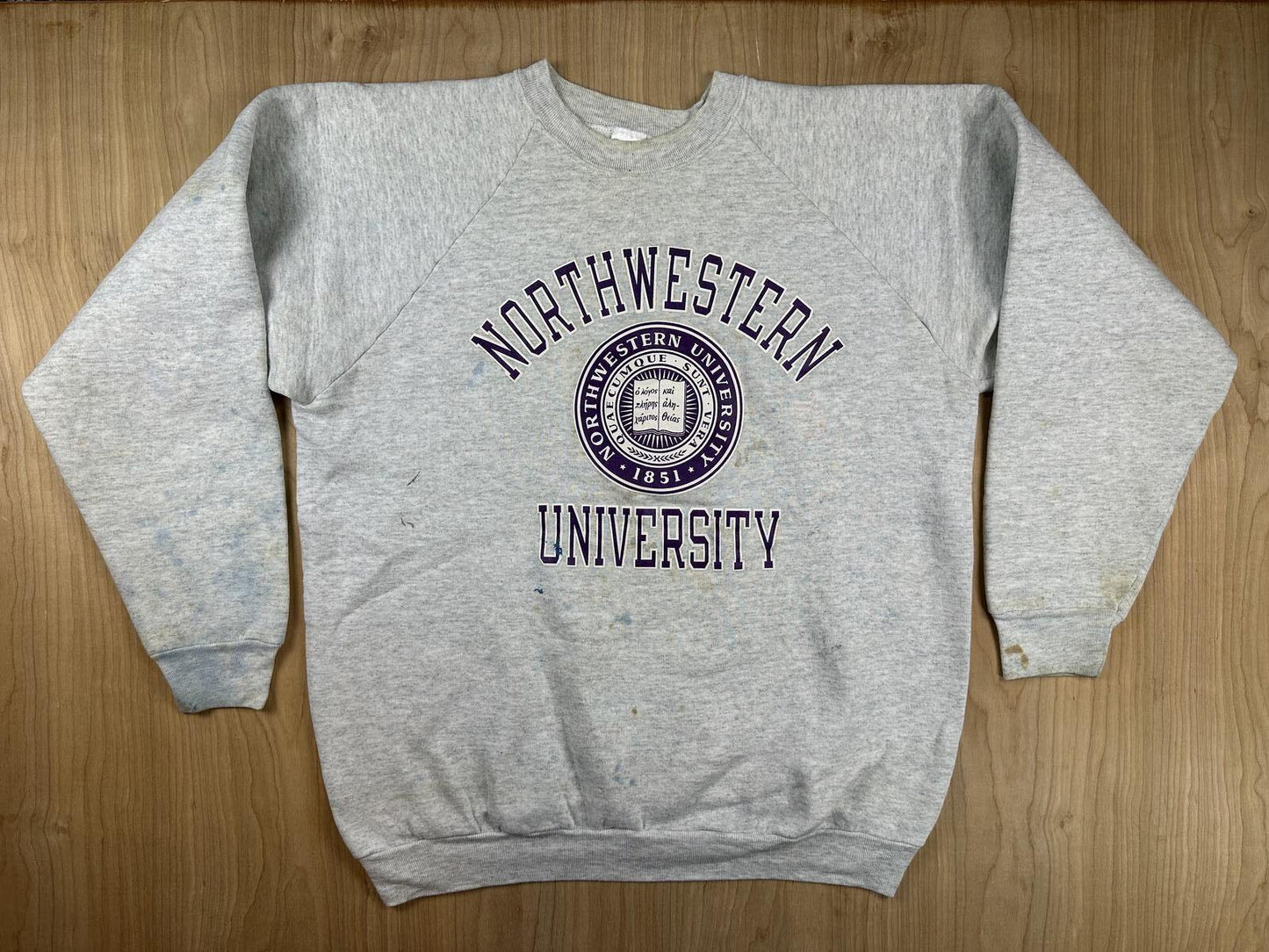 Vintage 90s Northwestern University Sweatshirt Fruit of the Loom made usa xlarge