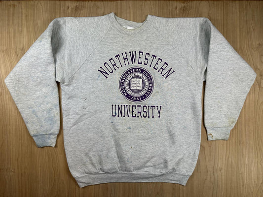 Vintage 90s Northwestern University Sweatshirt Fruit of the Loom made usa xlarge