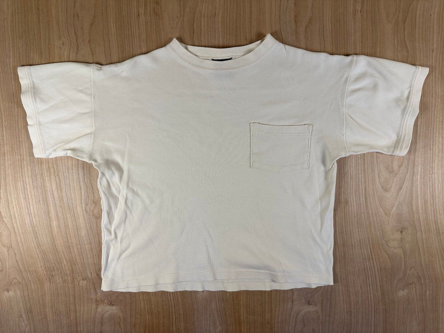 Vintage 90s Eddie Bauer crop top pocket tshirt medium 100% cotton made usa gorp