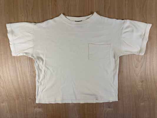 Vintage 90s Eddie Bauer crop top pocket tshirt medium 100% cotton made usa gorp