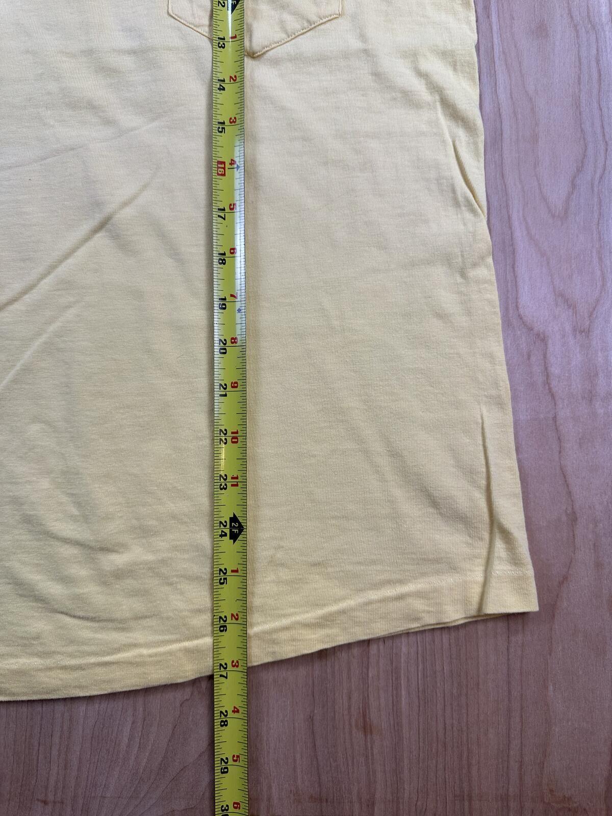 Vintage 70s Jcpenney Towncraft Single Stitch pocket tshirt large yellow cotton
