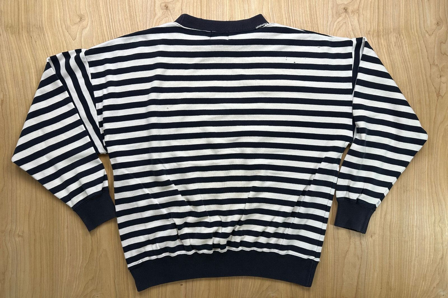 Vintage 80s Regatta Sport Striped knit sweater cotton shredded preppy sailor