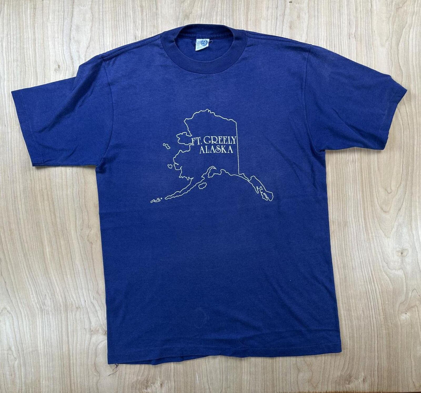 Vintage 80s Artex Ft. Greely Alaska Single Stitch t shirt Large cotton blend usa