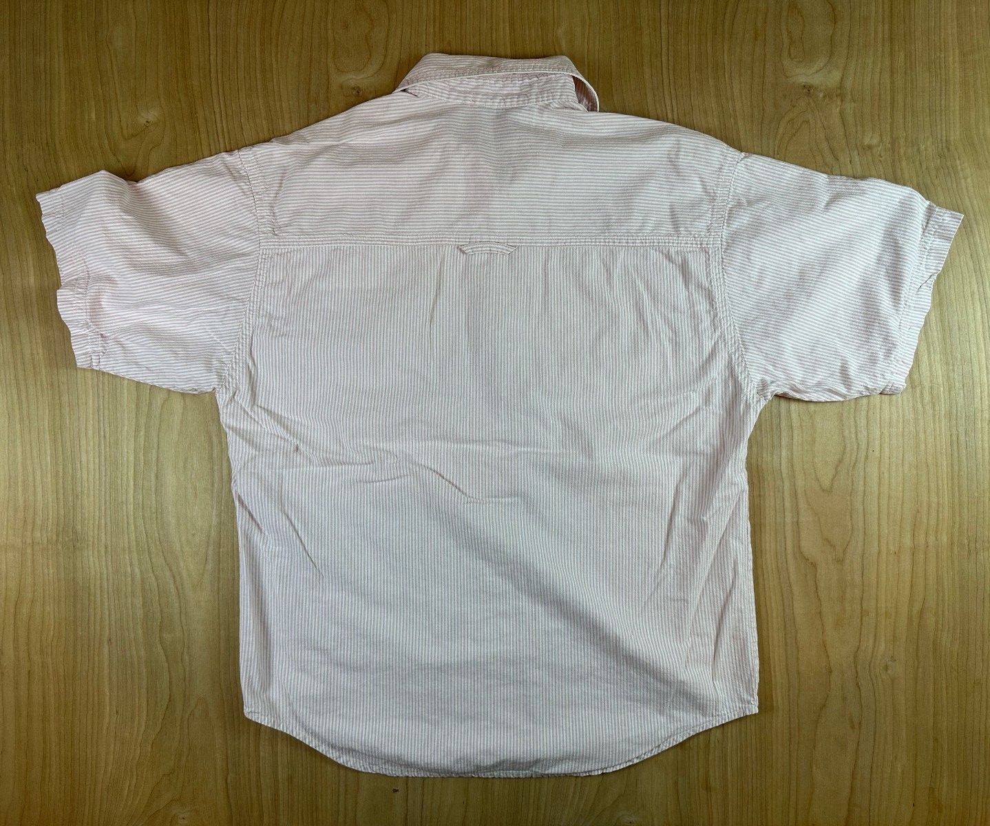 Vintage 80s Ilio Seersucker button up shirt large 100% cotton preppy striped