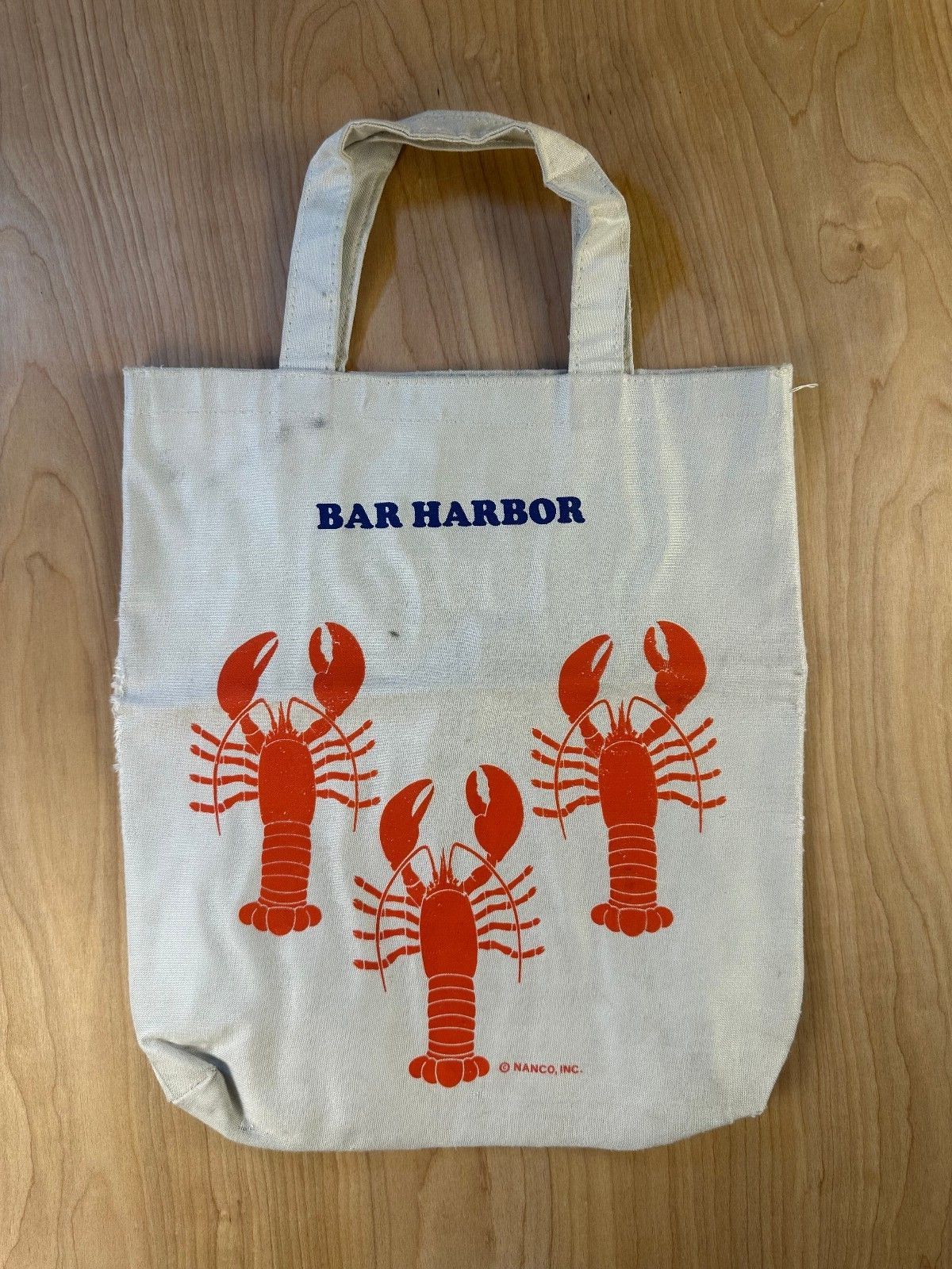 Vintage 90s Nanco Inc Bar Harbor Tote Bag lobsters maine new england seafood