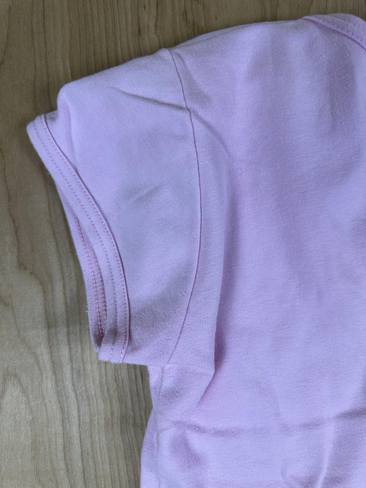 Vintage 80s Acapulco baby t scoop neck small pink vacation cute tight cap sleeve