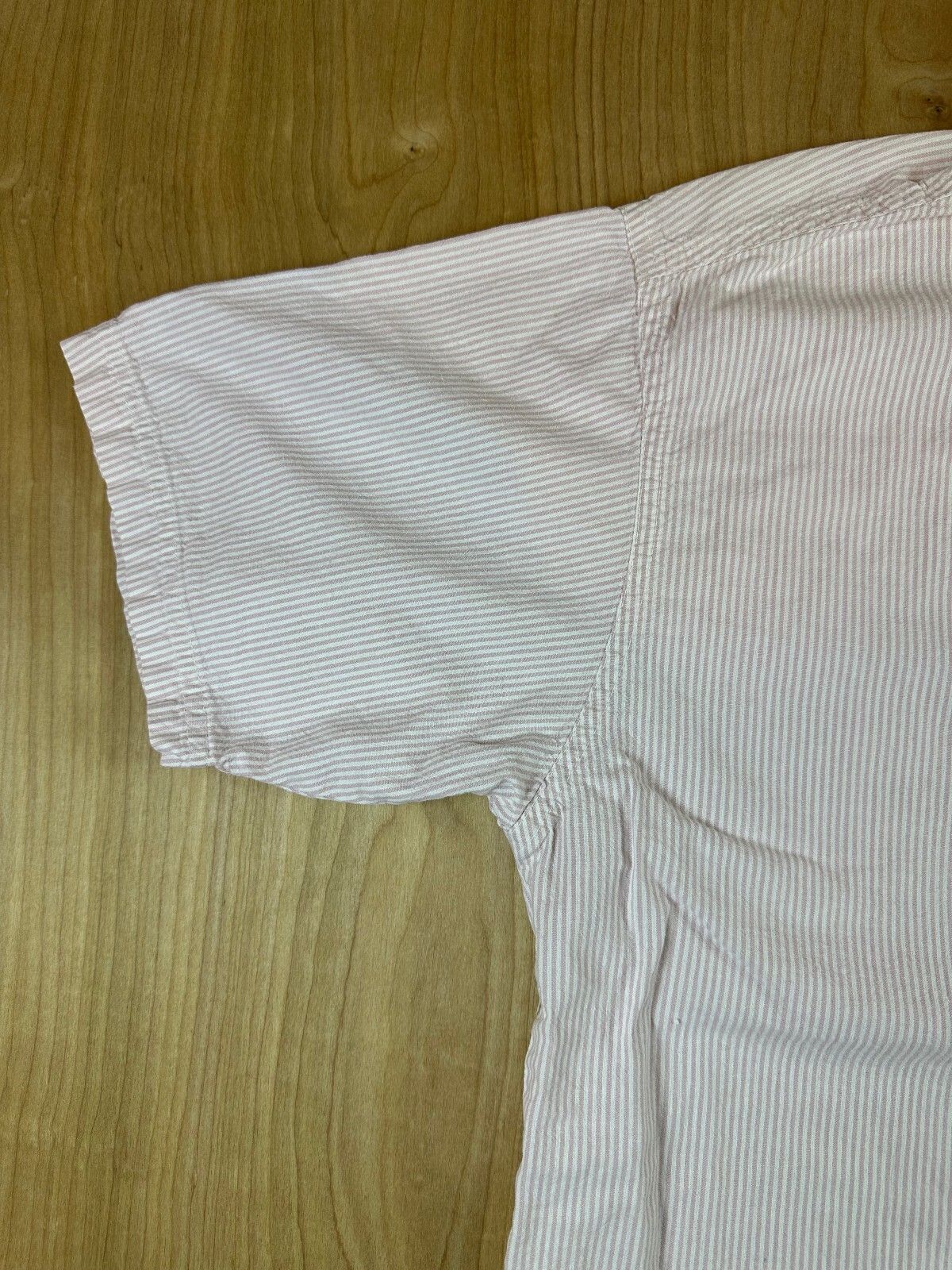 Vintage 80s Ilio Seersucker button up shirt large 100% cotton preppy striped