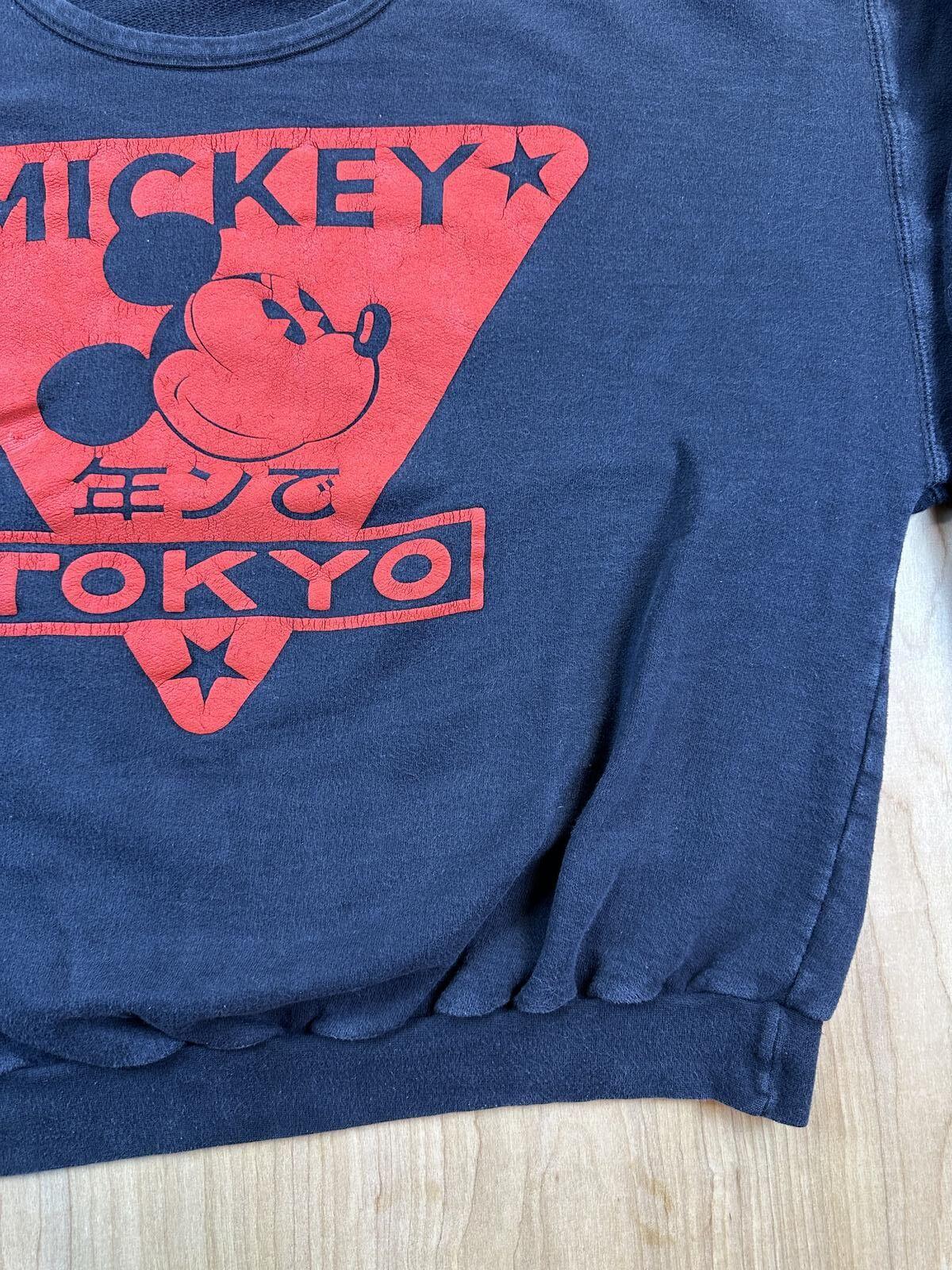 Vintage 80s Mickey Tokyo Sweatshirt Jg Hook cotton Large soft japan boxy