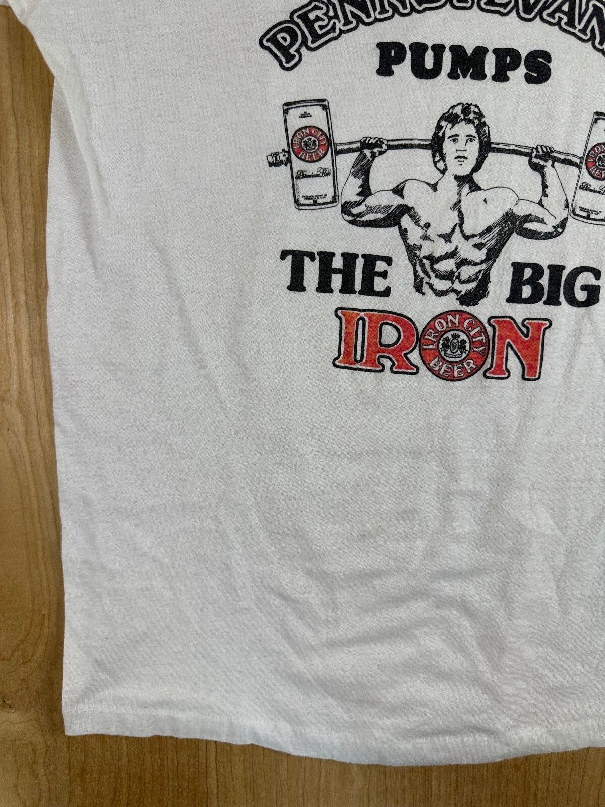 Vintage 80s Pennsylvania Pumps Big Iron Ringer tshirt single stitch weightlift