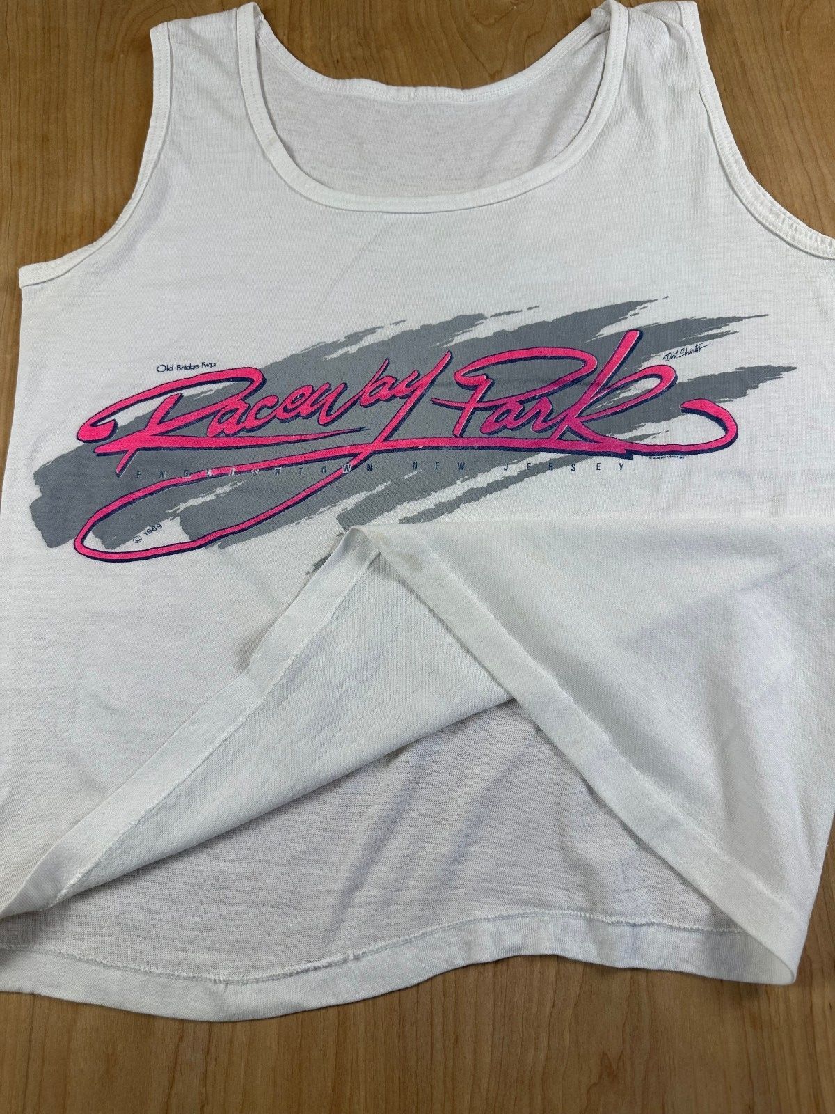 Vintage 80s Raceway Park tank top Single Stitch medium englishtown nj dirt shirt