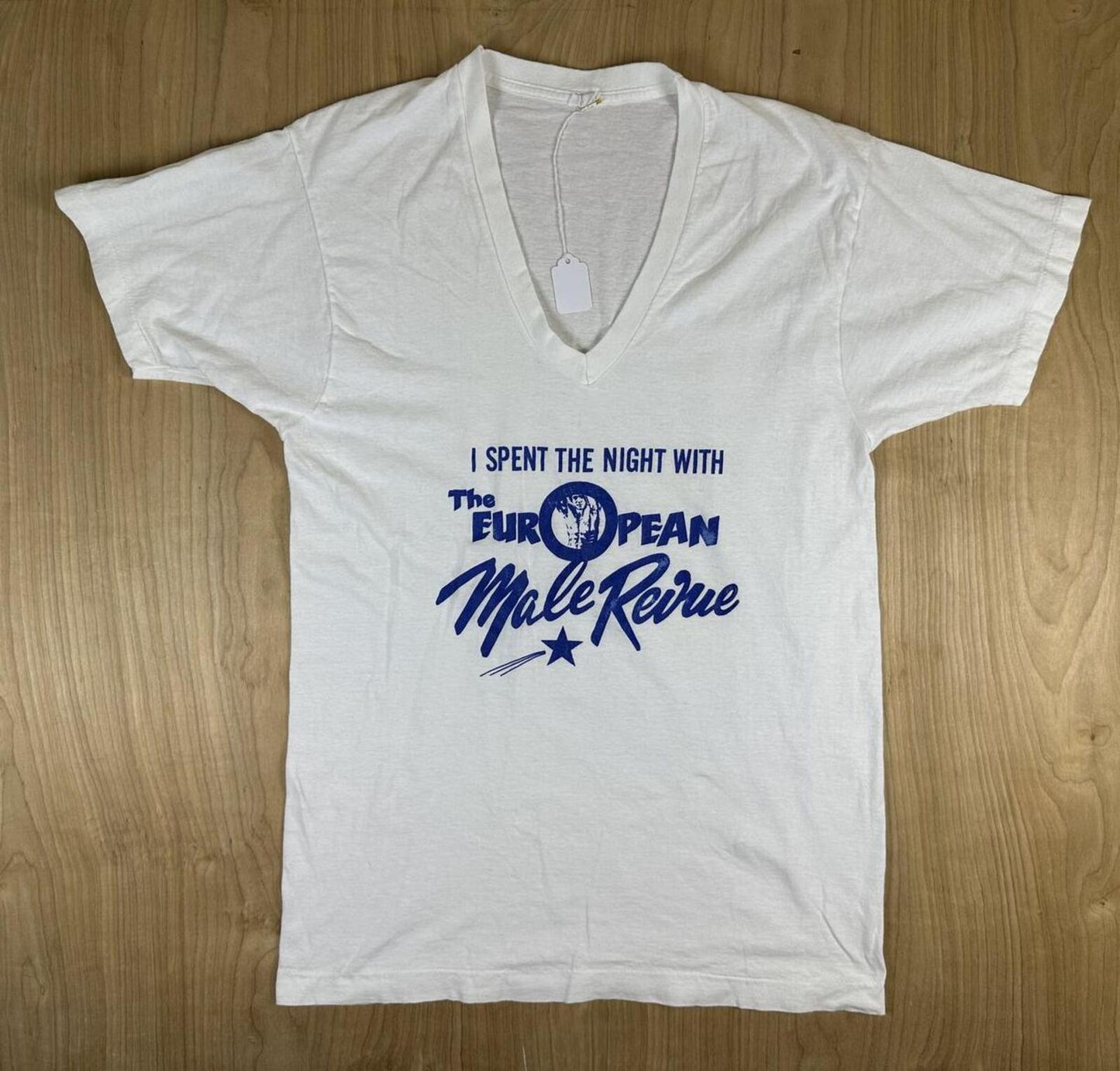 Vintage 80s European Male Revue tshirt Single Stitch Fruit of the Loom cotton