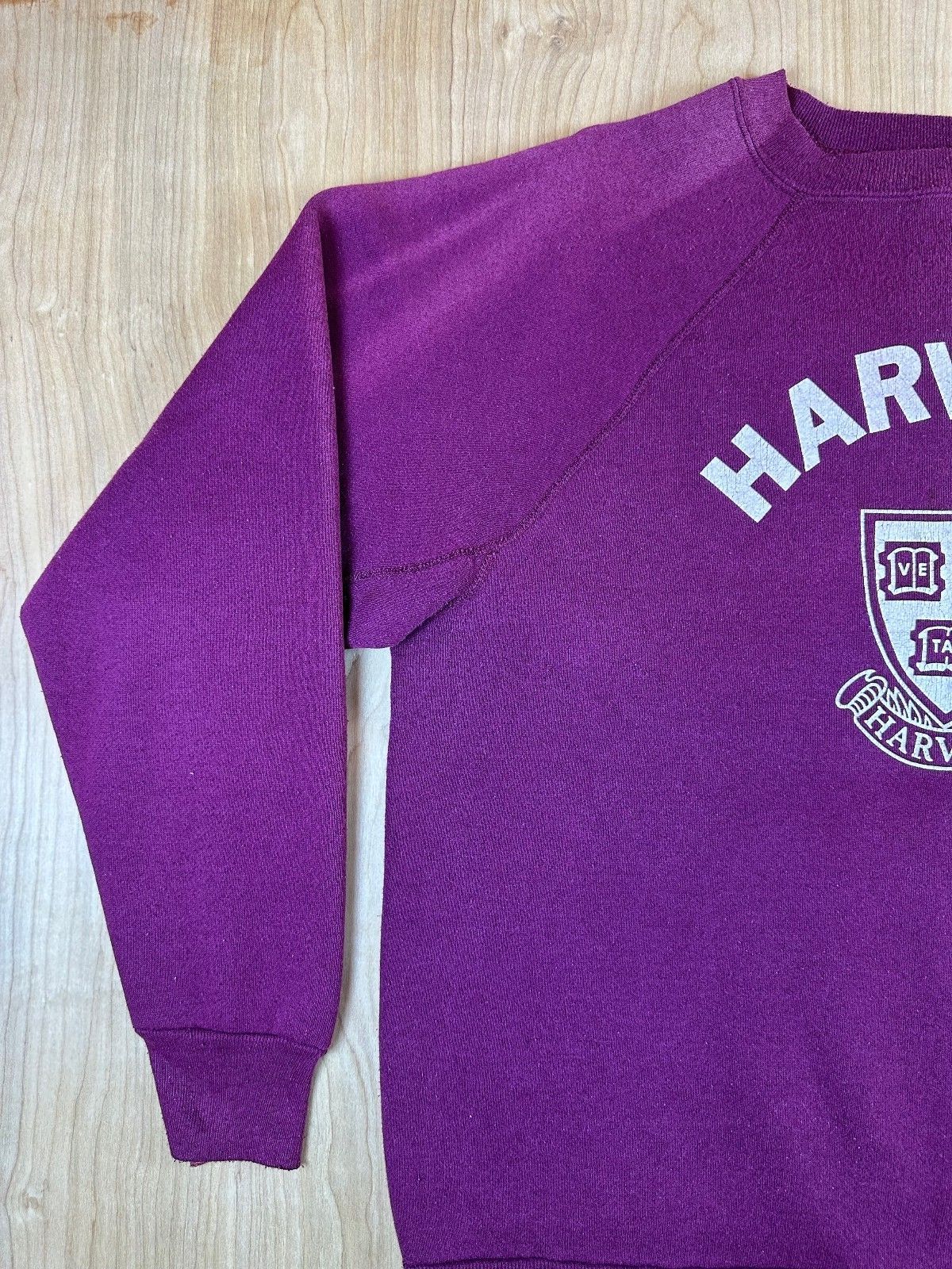 Vintage 80s Harvard Sweatshirt burgundy maroon large soft raglan college