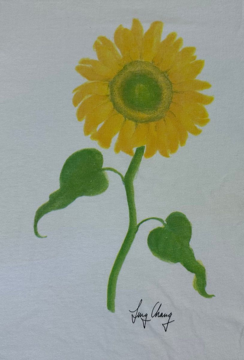 Vintage 80s Sunflower tshirt Single Stitch Hanes Beefy t art flowers jung chang