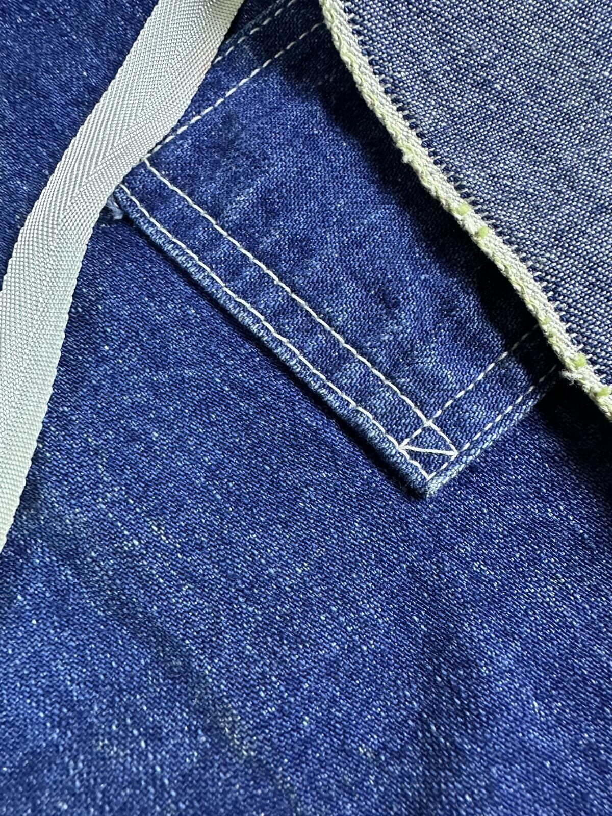 Vintage 70s Sears Apron blue denim workwear salvage union made usa durable rare